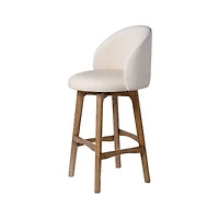 Garet Cream Upholstered Swivel Bar Stool