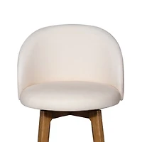 Garet Cream Upholstered Swivel Bar Stool