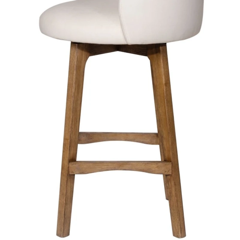 Garet Cream Upholstered Swivel Bar Stool