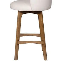 Garet Cream Upholstered Swivel Bar Stool