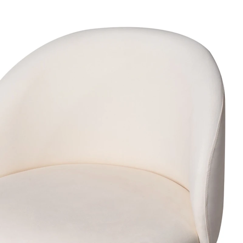 Garet Cream Upholstered Swivel Bar Stool