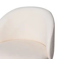 Garet Cream Upholstered Swivel Bar Stool