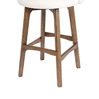 Garet Cream Upholstered Swivel Bar Stool