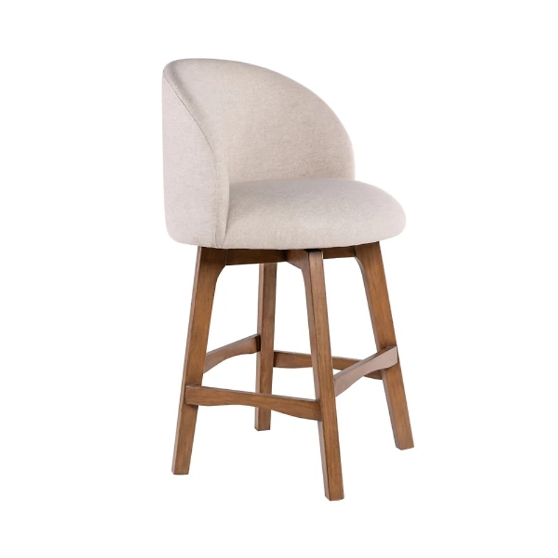 Garet Cream Upholstered Swivel Counter Stool