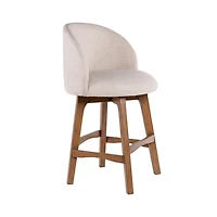 Garet Cream Upholstered Swivel Counter Stool