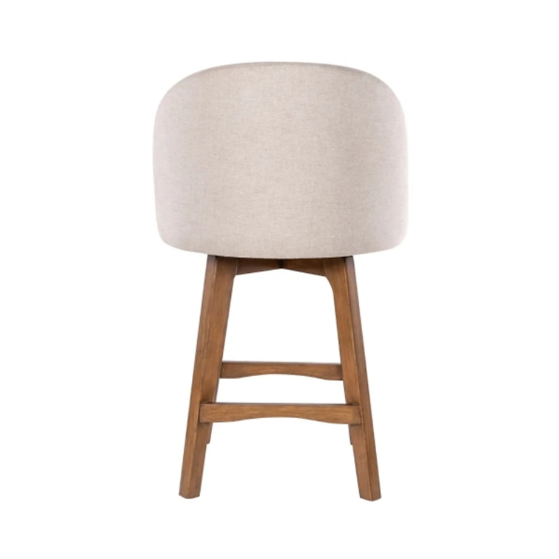 Garet Cream Upholstered Swivel Counter Stool