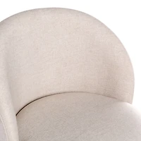 Garet Cream Upholstered Swivel Counter Stool