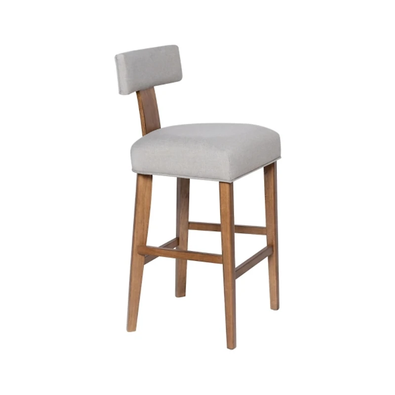 Thalia Gray Upholstered T-Back Bar Stool