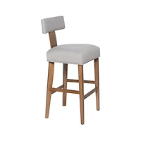 Thalia Gray Upholstered T-Back Bar Stool