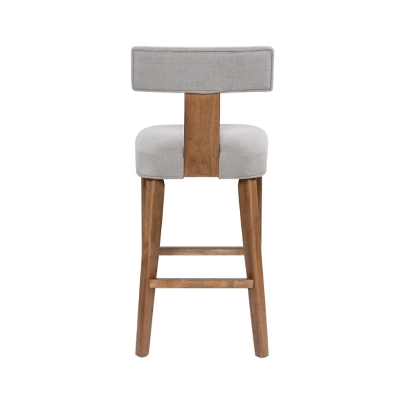 Thalia Gray Upholstered T-Back Bar Stool