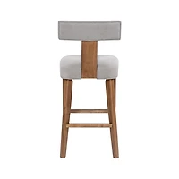 Thalia Gray Upholstered T-Back Bar Stool