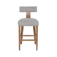 Thalia Gray Upholstered T-Back Bar Stool