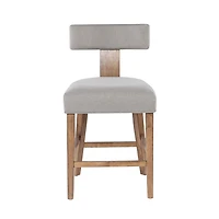 Thalia Gray Upholstered T-Back Counter Stool