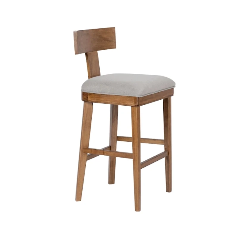 Theodora Gray Upholstered T-Back Bar Stool
