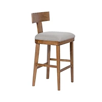 Theodora Gray Upholstered T-Back Bar Stool