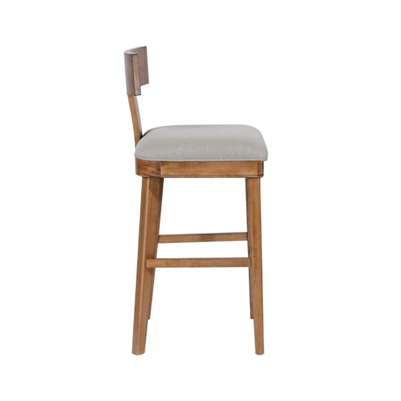 Theodora Gray Upholstered T-Back Bar Stool