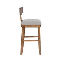 Theodora Gray Upholstered T-Back Bar Stool