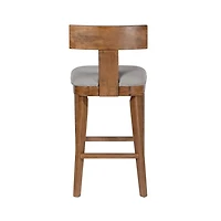 Theodora Gray Upholstered T-Back Bar Stool