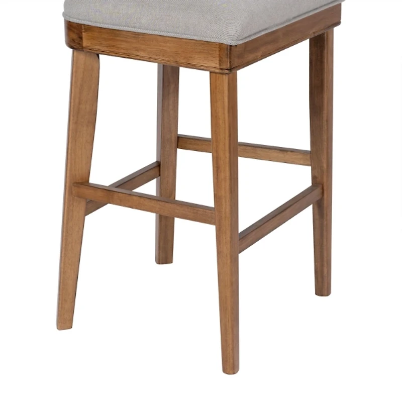 Theodora Gray Upholstered T-Back Bar Stool