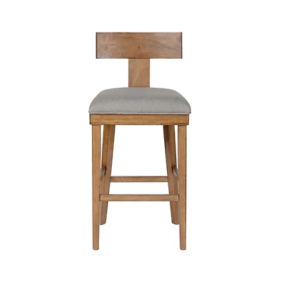 Theodora Gray Upholstered T-Back Bar Stool