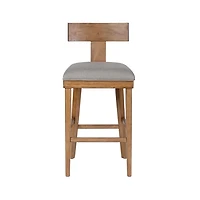 Theodora Gray Upholstered T-Back Bar Stool