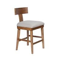 Theodora Gray Upholstered T-Back Counter Stool