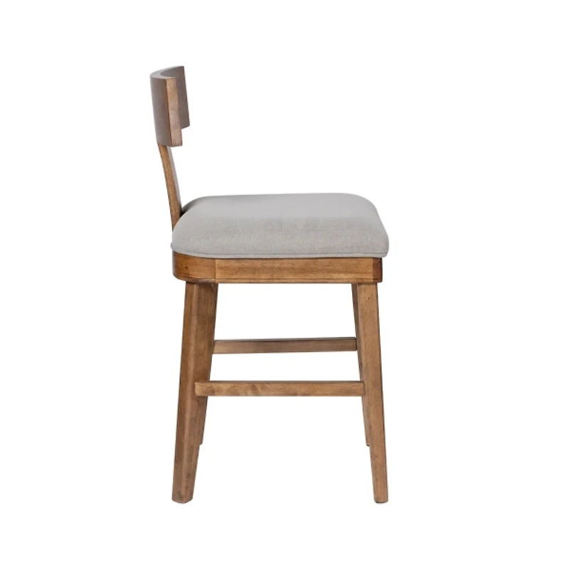Theodora Gray Upholstered T-Back Counter Stool
