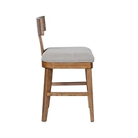 Theodora Gray Upholstered T-Back Counter Stool