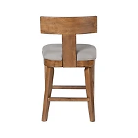 Theodora Gray Upholstered T-Back Counter Stool