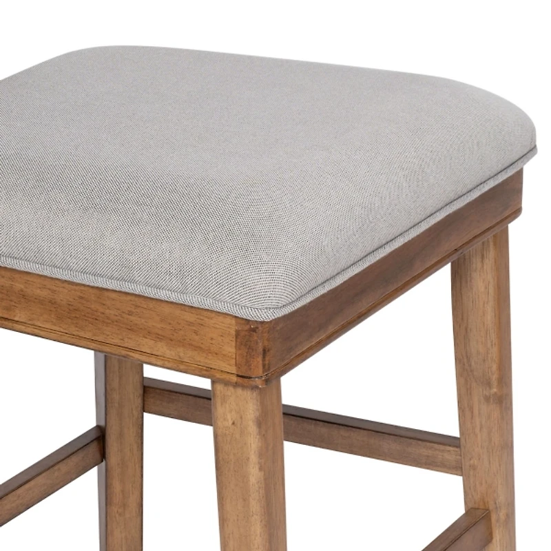 Theodora Gray Upholstered T-Back Counter Stool