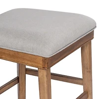 Theodora Gray Upholstered T-Back Counter Stool