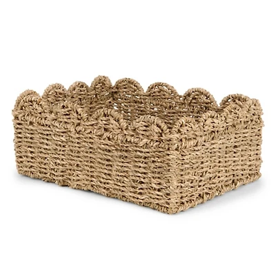 Small Seagrass Scalloped Basket