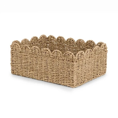 Large Seagrass Scalloped Basket