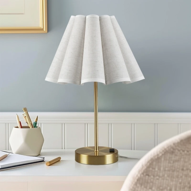 Chique Gold Metal Charging Table Lamp