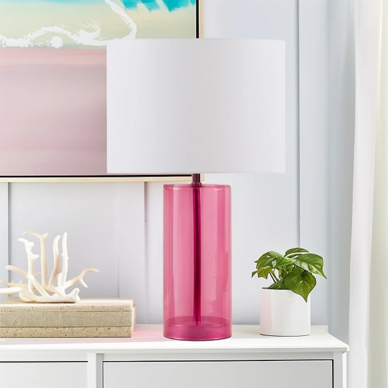 Pink Glass Neonova Table Lamp
