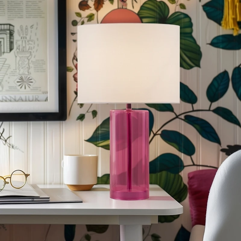 Pink Glass Neonova Table Lamp