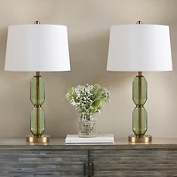 Green Zirconia Faceted Glass Table Lamp