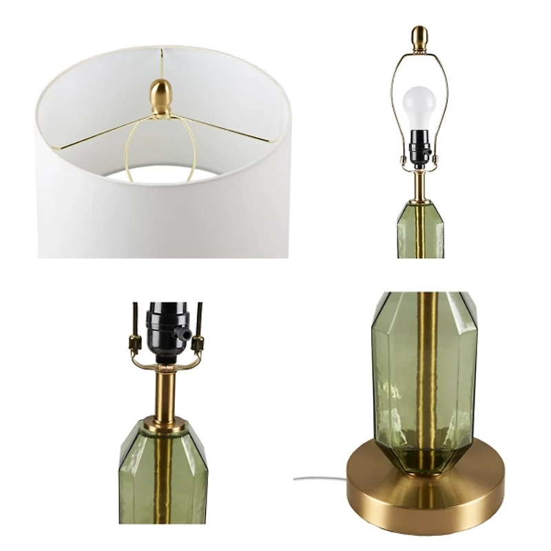 Green Zirconia Faceted Glass Table Lamp