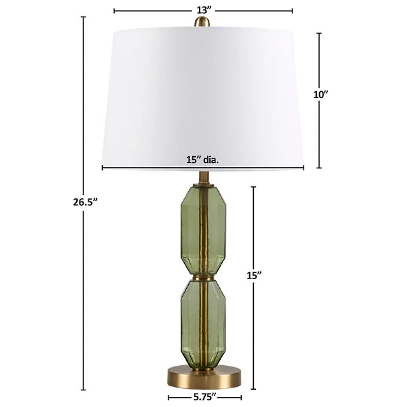 Green Zirconia Faceted Glass Table Lamp