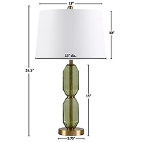 Green Zirconia Faceted Glass Table Lamp
