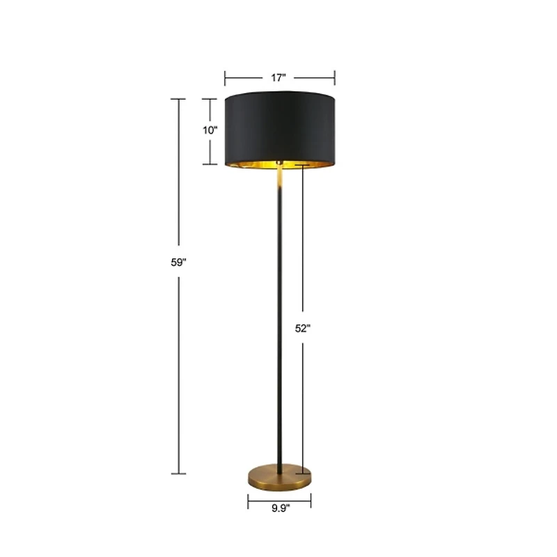 Hunts Black & Gold Metal Floor Lamp