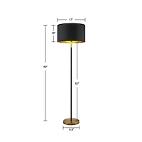 Hunts Black & Gold Metal Floor Lamp