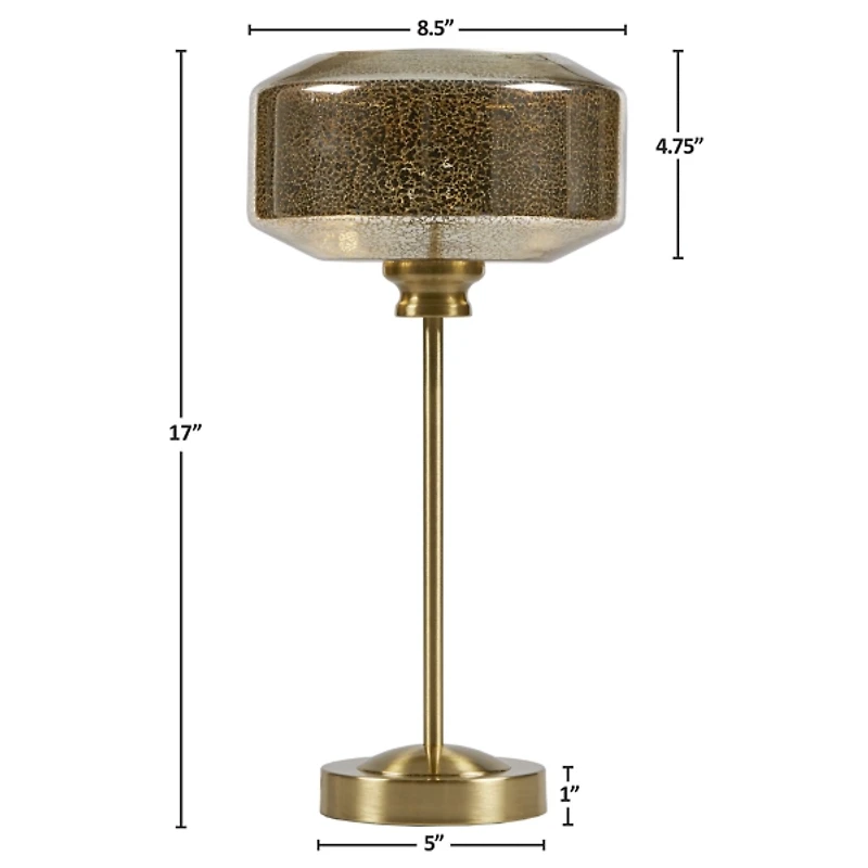 Lumivive Metallic Gold Glass Table Lamp