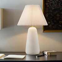 Veluna White Textured Ceramic Table Lamp