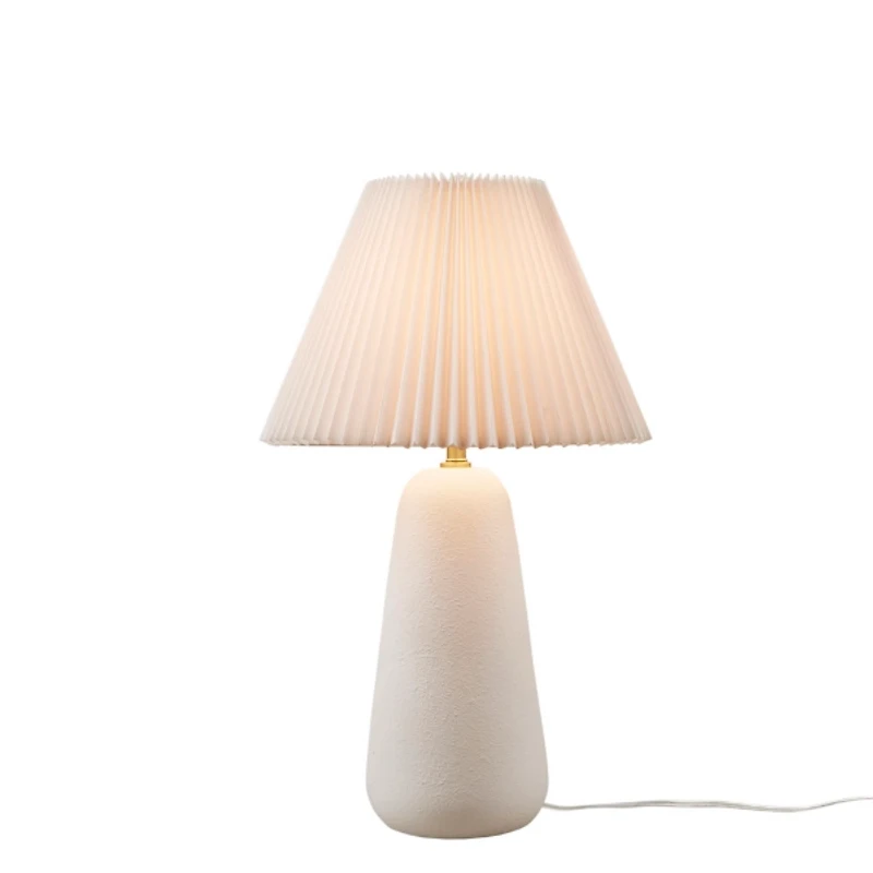 Veluna White Textured Ceramic Table Lamp