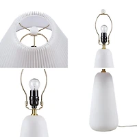 Veluna White Textured Ceramic Table Lamp