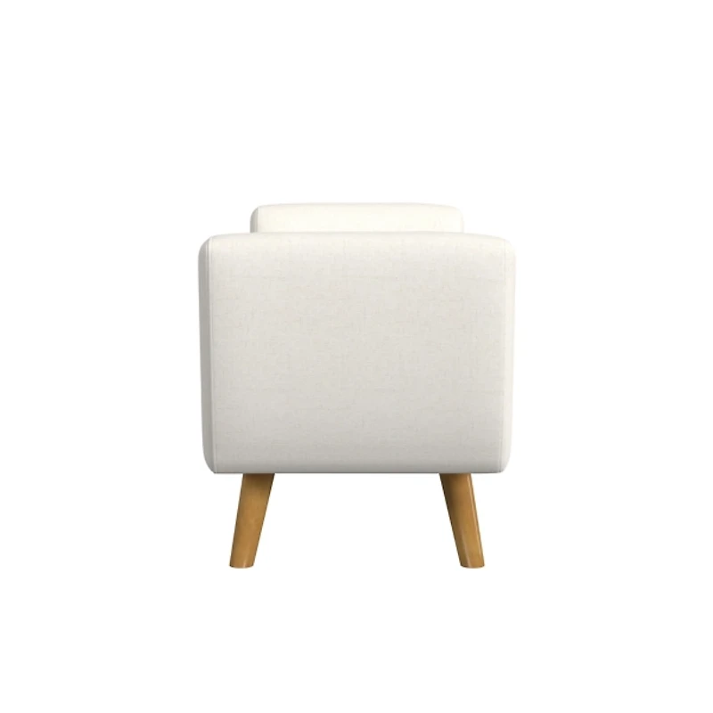 Ivory Textured Woven Storage Bench