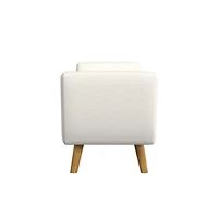 Ivory Textured Woven Storage Bench