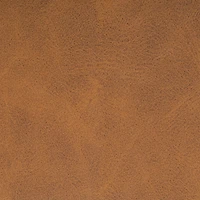 Rounded Caramel Faux Leather Storage Bench