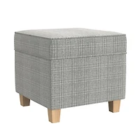 Sage Mini Grid Pattern Square Storage Ottoman